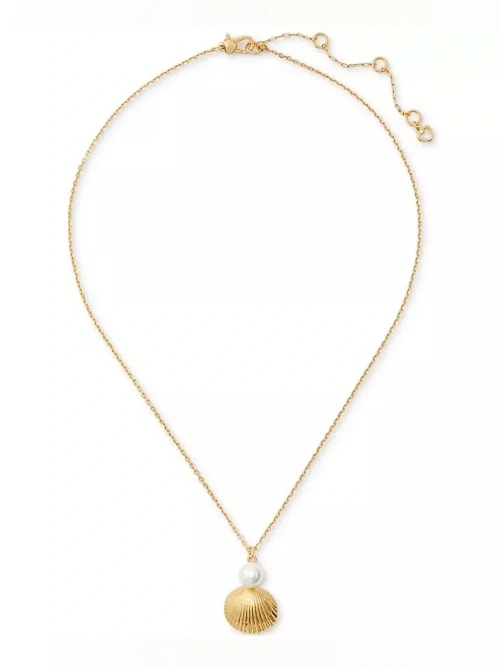 Kate Spade Gold-Tone Reef Treasure Imitation Pearl & Shell Mini Pendant Necklace